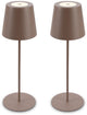 Briloner kiki - set van 2 tafellampen oplaadbaar - dimbaar - voor binnen en buiten - in hoogte verstelbaar - warm wit licht - bruin
