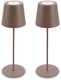 Briloner kiki - set van 2 tafellampen oplaadbaar - dimbaar - voor binnen en buiten - in hoogte verstelbaar - warm wit licht - bruin