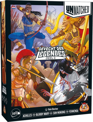 White goblin games - unmatched: gevecht der legendes 2 - expertspel - 2 tot 4 spelers - 20 minuten - vanaf 10 jaar - met de helden: yennenga, achilles, sun wukong en bloody mary