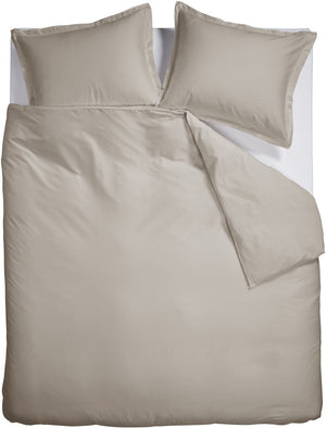 Ambiante satin uni dekbedovertrek - lits-jumeaux - 240 x 200 220 cm - zand