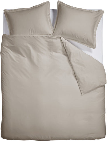 Ambiante satin uni dekbedovertrek - lits-jumeaux - 240 x 200 220 cm - zand