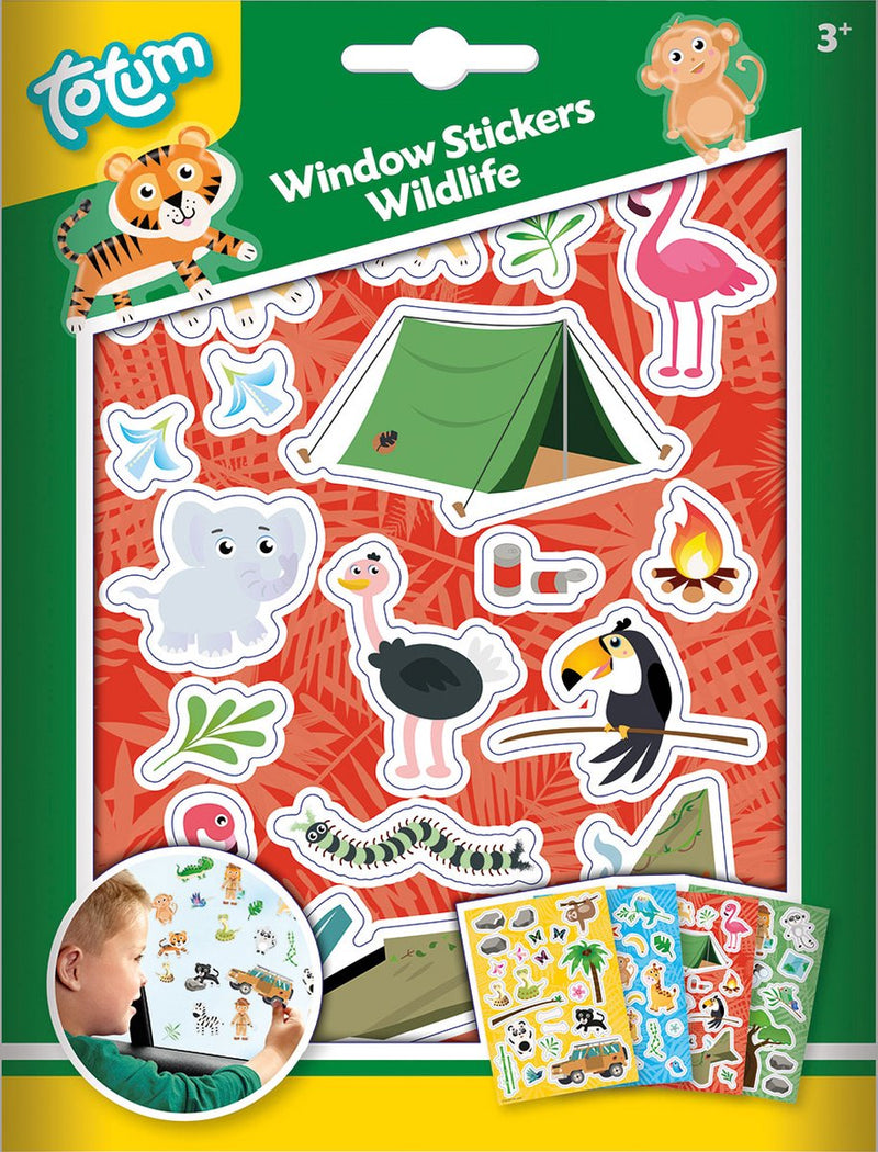 Chargez l'image dans la visionneuse de la galerie, Totum wildlife raamstickers wilde dieren - jungle dierentuin - educatief speelgoed junior vanaf 3 jaar - verplaatsbare niet permanente stickers - stickeren thuis en onderweg
