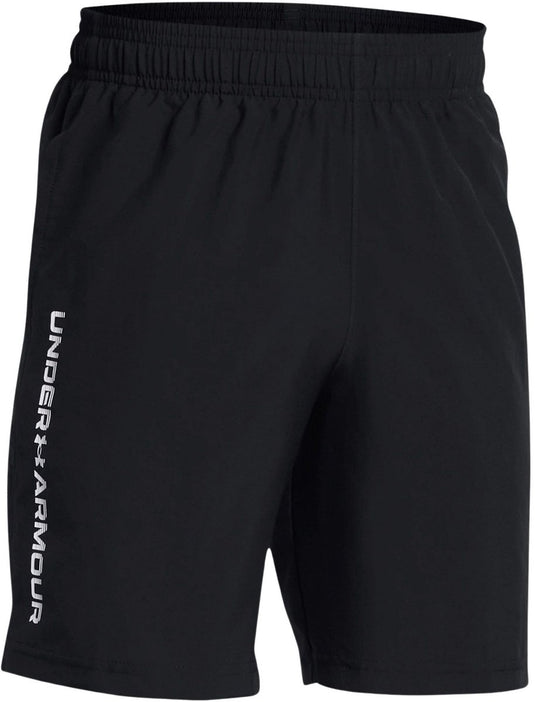 Under armour ua tech woven wordmark short-blk jongens sportbroek - zwart - wit