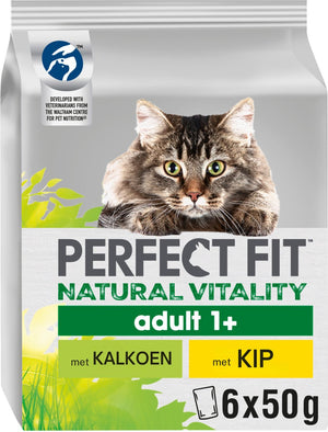 Perfect fit kattenvoer 1+ - kalkoen kip maaltijdzakjes- 36x50g