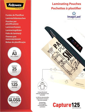 Lamineerhoezen fellowes 5396501 125 micron transparant pak van 25