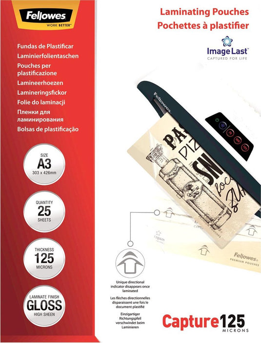 Lamineerhoezen fellowes 5396501 125 micron transparant pak van 25