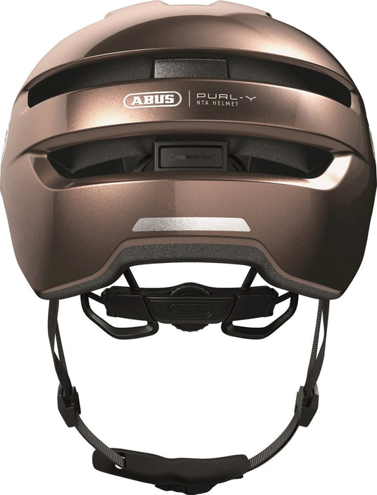 Abus fietshelm purl-y metallic copper l - 57-61 cm - bruin - geschikt voor gebruik op speed pedelecs - elektrische fietsen - snorfietsen - nta-8776 340 g