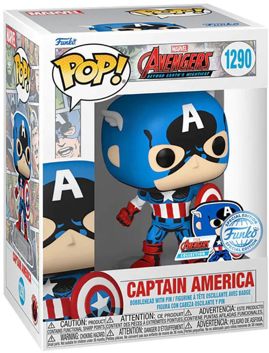 Funko pop! marvel comics - captain america 60th anniversary (with pin) exclusive