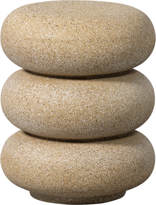 Woood laurel bijzettafel met spikkels - magnesium - beige - 50x40x40