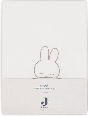 Jollein x nijntje laken ledikant 120x150cm sleepy miffy - funghi