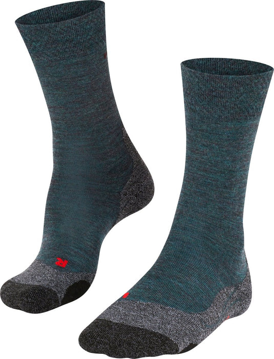 Falke tk2 melange anti-blaar dik wol functioneel materiaal wandelsokken heren groen - maat 46-48