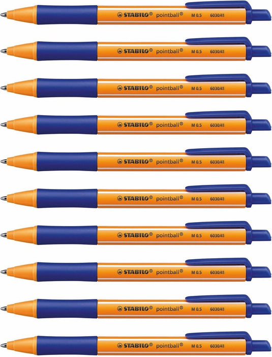 Stabilo pointball - balpen - navulbaar - blauw - doos met 10 stuks