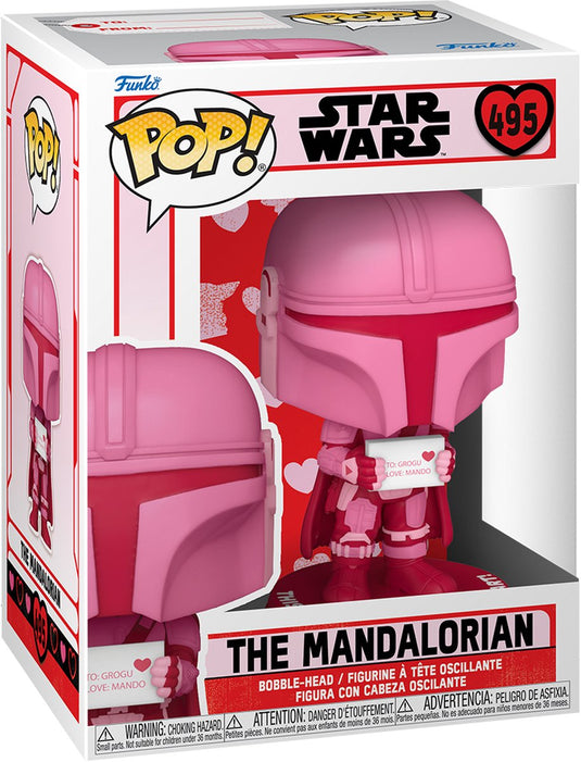 Funko star wars - valentines pop! star wars the mandalorian 9 cm verzamelfiguur - multicolours