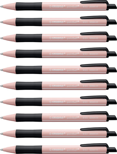 Stabilo pointball - balpen - naturecolors wildflower - navulbaar - zachtroze - doos 10 stuks