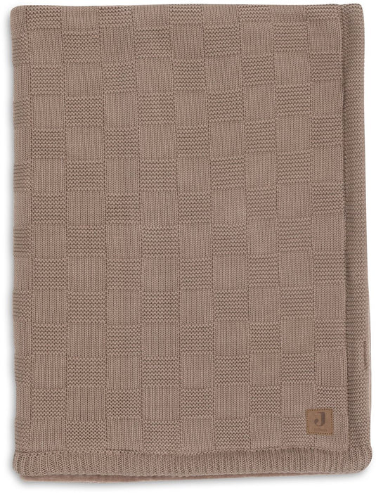 Jollein baby deken ledikant - 100x150cm - box knit - milky coffee velvet