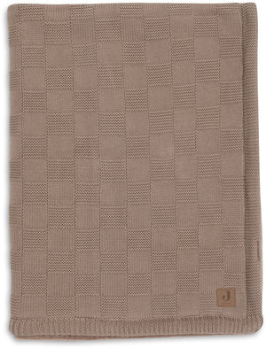 Jollein baby deken ledikant - 100x150cm - box knit - milky coffee velvet