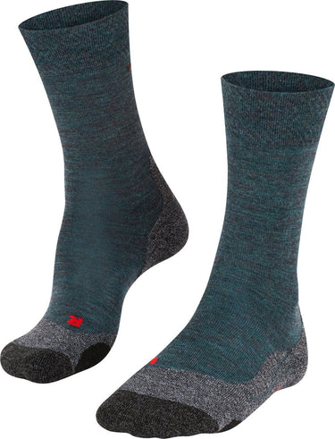 Falke tk2 melange anti-blaar dik wol functioneel materiaal wandelsokken heren groen - maat 39-41