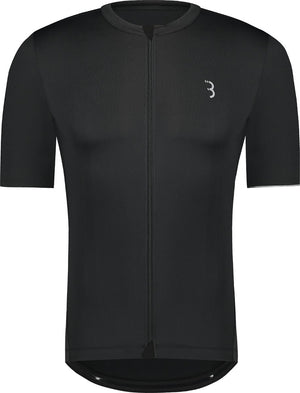 Bbb cycling essence fietsshirt heren korte mouw - 15-25 °c - ademend mtb en wielrenshirt met 3 achterzakken - zwart