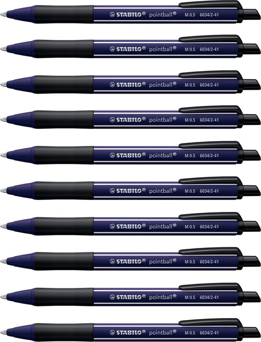 Stabilo pointball - balpen - naturecolors wildflower - navulbaar - ultramarijn blauw - doos 10 stuks