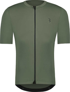 Bbb cycling essence fietsshirt heren korte mouw - 15-25 °c - ademend mtb en wielrenshirt met 3 achterzakken - olijf groen