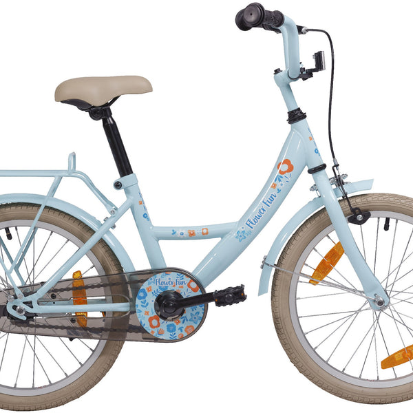 Bike fun 18 inch meisjesfiets flower fun blauw