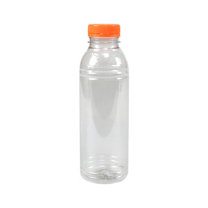 Fles rpet 500ml met oranje dop (125 stuks)