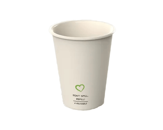 Reusable plastic koffiebeker blanco beige 180cc (20 stuks)
