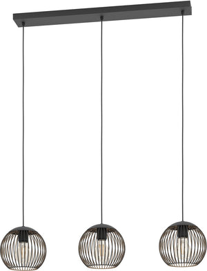 Eglo almanzora hanglamp - e27 - 90 cm - zwart koper