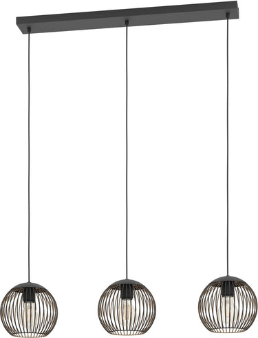 Eglo almanzora hanglamp - e27 - 90 cm - zwart koper