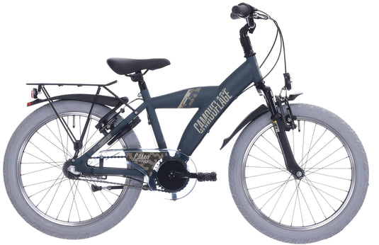 Bikefun kinderfiets 20 bike fun camouflage met shimano nexus 3 - mat donkergroen