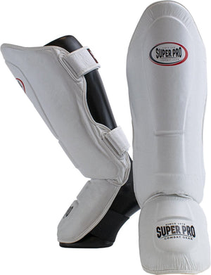 Super pro combat gear thai-pro shin guard wit zwart medium