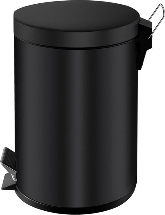 V-part - pedaalemmer 3 liter - steel - zwart - prullenbak