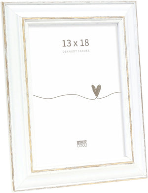 Deknudt frames fotolijst s221h3 - wit met bruin accent - 13x18 cm