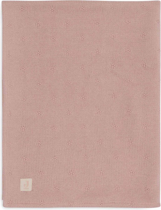Jollein - deken ledikant 100x150cm - dekentje baby - cosy knit wild rose velvet