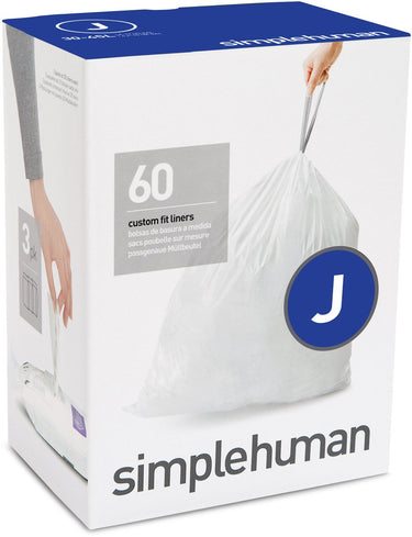 Simplehuman code j afvalzakken - 40 liter - 60 stuks - met trekband - wit