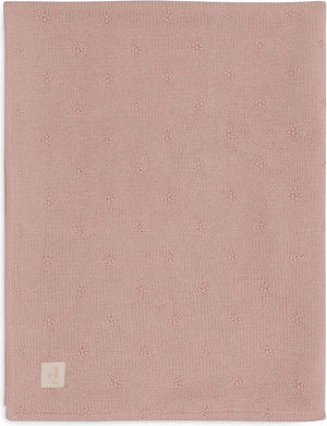 Jollein - deken ledikant 100x150cm - dekentje baby - cosy knit wild rose velvet