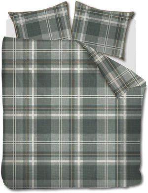 Riviera maison rivièra maison tartan check dekbedovertrek - lits-jumeaux - 240 x 200 220 cm - groen