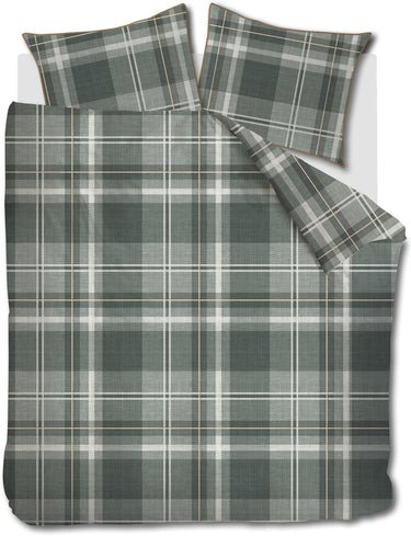 Riviera maison rivièra maison tartan check dekbedovertrek - lits-jumeaux - 240 x 200 220 cm - groen