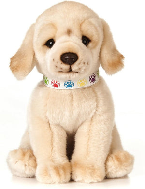 Keycraft living nature knuffel giant golden lab puppy pluche hond.