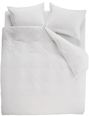 Ambiante cotton uni dekbedovertrek - effen - lits-jumeaux xl - 260x200 220 cm - wit