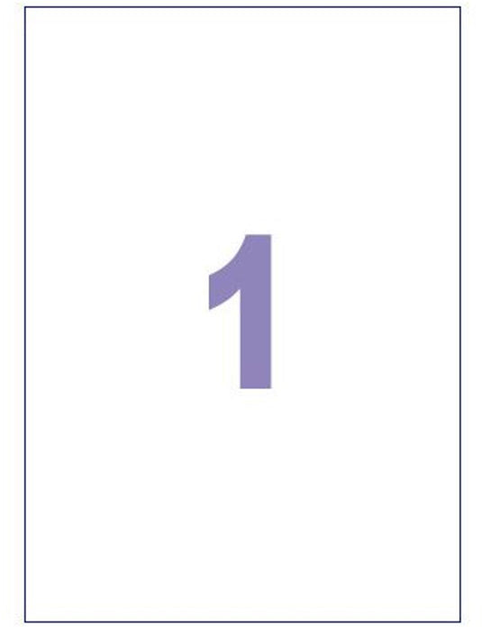 Kangaro etiket - inkjet laser kopieer - 210x297mm - 100 vel - 1 sticker per vel