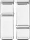 Brabantia tasty+ voorraadbussen - stapelbaar - 2x 0,7 l 2x 1,6 l - light grey
