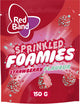 Red band sprinkled foamies strawberry snoep 10x150g