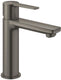 Grohe lineare wastafelkraan - s-size - waterbesparend - met push open waste - gladde body - brushed hard graphite (antraciet)