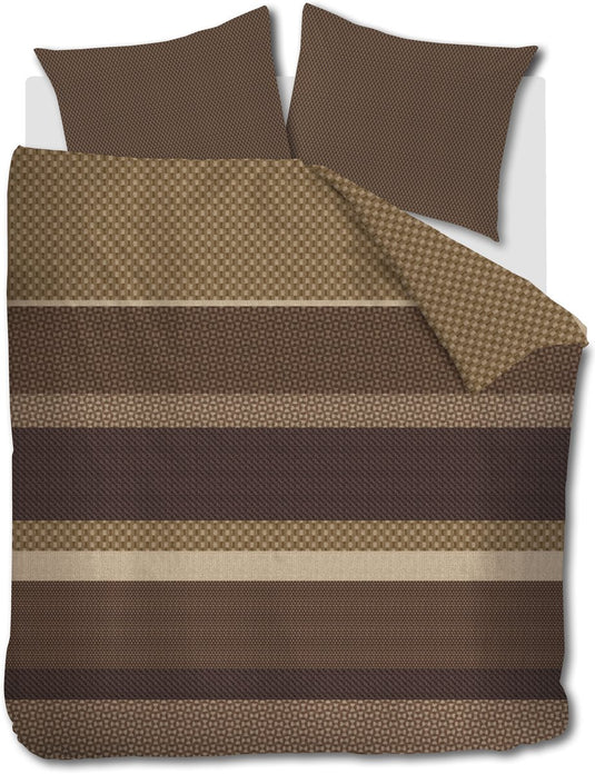 Beddinghouse fera dekbedovertrek - tweepersoons - 200 x 200 220 cm - bruin