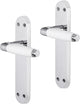 Impresso deurkruk - durban - voor binnen - ovaal deurschild met schroeven - chroom - wit - 2 stuks