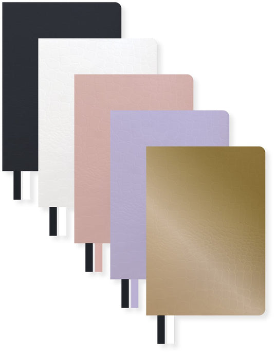 Kangaro notitieboek - pure croco - a6 - lijn - 5 stuks assorti - k-pm610002skz