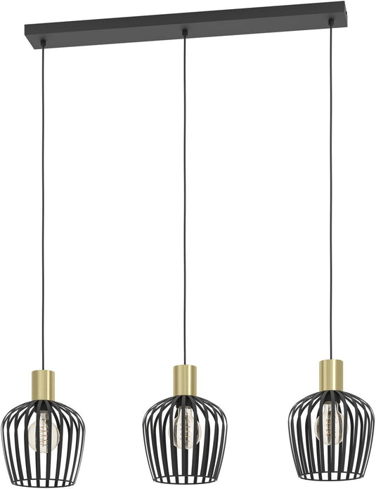 Eglo empoli hanglamp - e27 - 90 cm - zwart goud