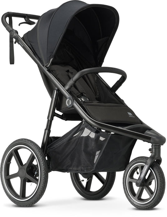 Deryan bolt hardloop kinderwagen - jogging buggy - muggennet - zwart