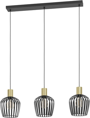 Eglo empoli hanglamp - e27 - 90 cm - zwart goud